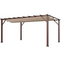 Paragon Outdoor Pergola en aluminium Florenz 1116 Aspect bois brun foncé/marron 350x505x236 cm