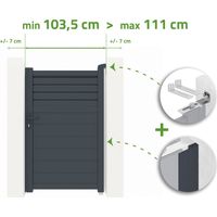 Puerta regulable en ancho CARPATIA 1m Alt.160cm aluminio Gris Antracita