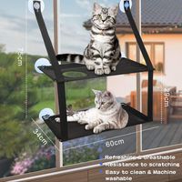 Hamac pour chat à ventouses - Gris, une seule couche