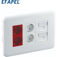 Poste de travail à encastrer 3x4 modules blanc