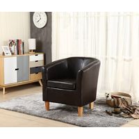 WestWood Luxury Faux Leather Tub Chair Armchair Office Reception Sofa Living Room Brown