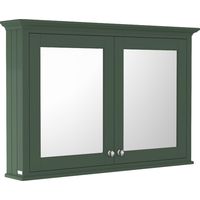 Old London Matt Hunter Green 1050mm 2 Door Mirrored Cabinet - LON817