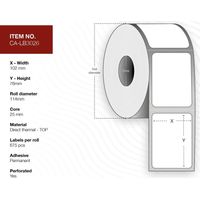 Erfassungsetikett 102x76, Kern 25, CA-LB3026