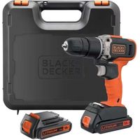 BLACK+DECKER - 18V Akku-Schlagbohrmaschine, 2x 1,5 Ah Li-Ion Akku, Ladegerät BCD003C2K-QW