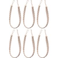 Pairs Hand Braided Curtain Tie Back, Buckle Holdback Drapery Curtain Tiebacks, 6 Rope Belt Curtain Tie Curtain Tiebacks