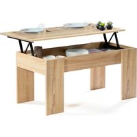 Tavolino con piano sollevabile in legno TARA imitazione faggio