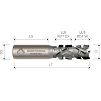 MTEC048.1 - FRESA HELICOIDAL DOBLE ROTACIÓN DE DIAMANTE Z2+2 - MOBILTECNICA .1D25 LU 25+25 DS25 LT120 Z(2+2)(16+1DIA) AX30° H4,5