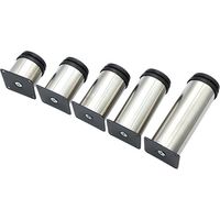 Stoex – 4er-Set Möbelfüße aus Edelstahl 304 – Höhenverstellbar 80–95 mm – Für Sofas, Tische und Schränke – Ø 50 mm