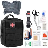 Pair Kit de premiers secours en plein air, 46 pièces, kit de premiers secours militaire, sac tactique médical, équipement de survie, sac de premiers secours pour l'extérieur, la maison, la voiture, le