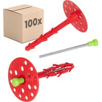 Protektor Chevilles pour isolation Stabil - 100 pièces Ø8x200mm avec clou plastique pour ITE