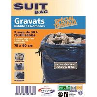 Lot de 3 sacs 50L à gravats SUIT BAG