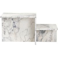 Table basse - HARMONY - Rectangulaire - Effet marbre Freesia - 80 x 40 x 40 cm