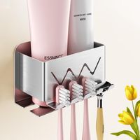 Portaspazzolino da denti a parete, portaspazzolino elettrico in acciaio inossidabile, portaspazzolino autoadesivo, non richiede fori, portadentifricio, portaspazzolino da denti a parete