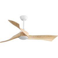 Holzdeckenventilator 132 cm - Deckenventilator mit Licht und Fernbedienung - Minimalistischer Deckenventilator aus Massivholz - Leiser DC-Motor