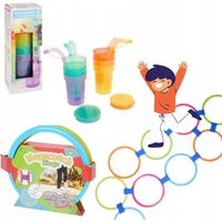 Picknickset, Gartenspiele, bunte Becher, Hüpfkästchen, Gartenspaß