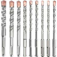 Set mit 9 SDS Plus Bohrern (5 mm-16 mm), SDS Bohrer für Mauerwerk, Beton, Ziegel, Zement, Stein und Mauerwerk.