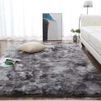 Tapis Salon Moquette Poil Long tapi lit Grande Taille Tapis Poils Longs Moderne Tapis Convient pour Le Salon Tapis, gris, 100x200cm