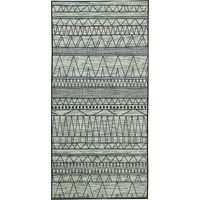 Tapis Rectangulaire Noir et Gris en Polyester pour Chambre ou Salon au Style Moderne 80 x 150 cm Beliani