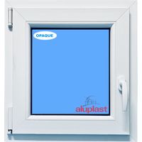 Eco-Blu – Fenêtre PVC H600 mm X L500 mm – Oscillo-battante tirant gauche – Verre dépoli – Isolation thermique Uf 1.3 W/m²k – Sécurité RC2