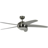 Ceiling Fan Melton Nickel / White with Light and Remote