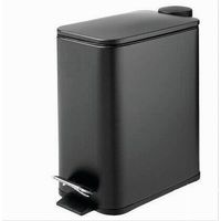 Pattumiera In Acciaio Pedale 5lt Bidone Cestino Spazzatura Rettangolo Nero 87448