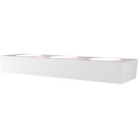 Applique moderno top light area 1127 a3 gx53 led monoemissione lampada parete, finitura metallo bianco