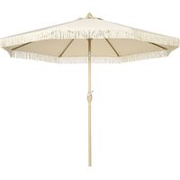 Ombrellone Gardenino a manovella inclinabile, palo 2 sezioni, poliestere metallo, 2,6x2,4 m, crema