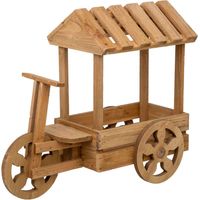 Soporte macetero de madera 46x18x40h cm