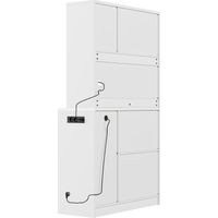 Meuble de rangement pour cuisine — Armoire haute verticale avec porte-verres et casiers à vin intégrés — Mobilier de cuisine de style moderne avec portes à panneaux vitrés