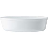 Mikasa Chalk Oval cake and pie plate, White, Large porcelain cake plate, 18cm - Passe au four, Plat profond pour gâteaux sucrés et salés, Passe au lave-vaisselle