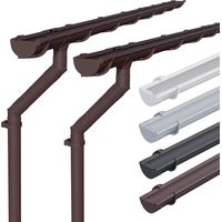 INEFA Dachrinnen Set Gartenhaus, NW100 / 100mm halbrund zwei Dachseiten, Regenrinnen PVC für Satteldach, Made in Germany - Dunkelbraun 2 x 6m