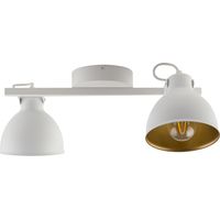 Faretto soffitto loft bianco-oro 2 luci orientabili E27