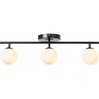 Litecraft Eloise Spotlight Straight Bar Bathroom IP44 Ceiling 3 Light - Black