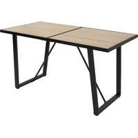 ML-Design Tavolo da Pranzo per la Cucina 140x70x75 cm Rettangolare per 6 Persone Piano del Tavolo in Legno Aspetto Rovere Telaio in Metallo con Gambe Regolabili in Altezza Design Industriale