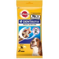 Multipack da 10 confezioni di pedigree dentastix per cani medi 7 sticks ciascuna