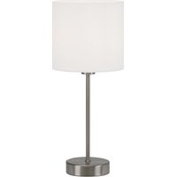 Lampada da tavolo incl. interruttore E14 25 W bianco metallo-tessuto Briloner