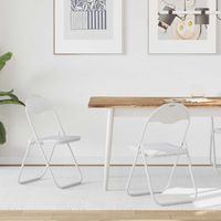vidaXL Chaise pliante 2 pcs Blanc et Gris 48 x 43,5 x 81 cm