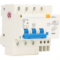 Disjoncteur miniature 3P 40A, pouvoir de coupure 6000A, montage sur rail DIN, protection des circuits 400V.