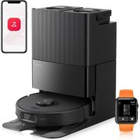Robot aspirador y fregona Roborock Qrevo Edge S5A (18 500 Pa), antienredos, cepillo lateral y brazo flexible, fregado con agua caliente y autolimpieza, secado con aire caliente, color negro.