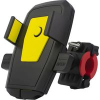Support Telephone Velo - Rotation 360° - Compatible Smartphones 3,5 À 6,5 Pouces - Pour Guidon Velo Moto VTT VE - Jaune - 1 Pièce
