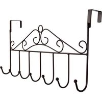 Hooks Over The Door Hook Organizer Rack Hanging , 7 Hooks, Over Door Storage Rack – Organizer Hooks for Coats, Hats, Robes, Clothes or Towels