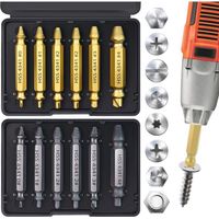 Coffret de 12 extracteurs de vis, un cadeau pour hommes, un cadeau pour maris, un coffret d'extracteurs de vis en or et en argent, un outil de perçage pour retirer facilement les vis rouillées et cass