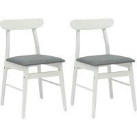 vidaXL Chaise de salle à manger 2 pcs Blanc et Gris