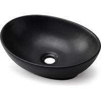 Lavabo da appoggio ovale OVALIS ceramica 41 cm Nero Opaco