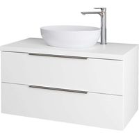 kielle Idolio - Meuble comprenant un plateau pour vasque 100x54x50 cm, avec découpe, blanc brillant 50024100