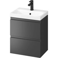 Cersanit Moduo - Mobiletto con lavabo, 57x50x35 cm, 2 cassetti, antracite S801-470-DSM