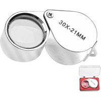 BUNTHAUS PA Loupe de bijouterie 30x, avec étui, idéale pour la lecture, les livres, les journaux, l'observation des insectes, les loisirs, etc. (Grossissement 30x)