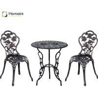 HOMAIRE Gartenmöbel Set 2 Personen mit Tisch und Stuhl Bronze