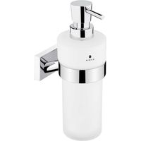 Nimco Keira - Dispenser di sapone liquido con supporto, vetro opaco/cromo KE 22031W-T-26