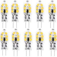 Pack of 10 LED G4 Bulbs – 3W – AC/DC12V – 150 lm – Two Pins – Cool White 6000K – Corn Style Indoor Lighting
